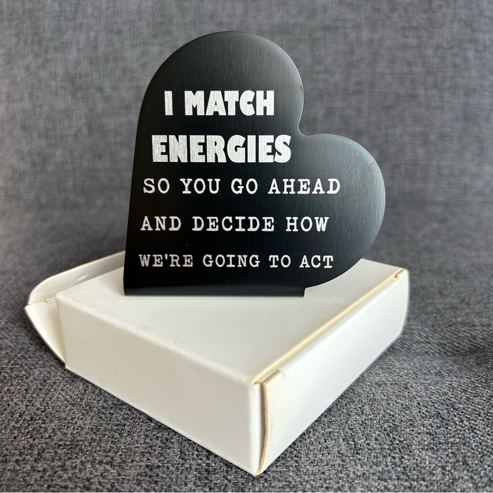 Funny, Heart Shaped Desk Decor, Stainless Steel, Black, Silver